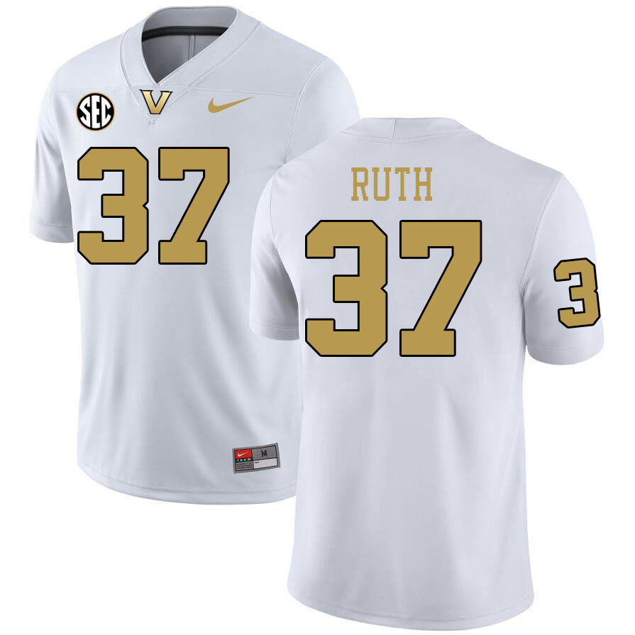 Vanderbilt Commodores #37 Jailen Ruth College Football Jerseys 2024 Uniforms Stitched-White